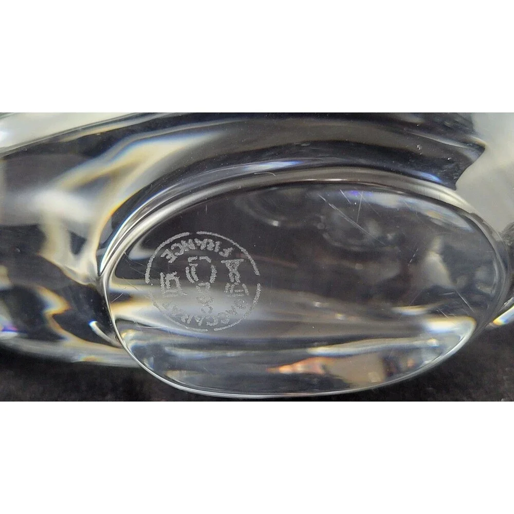 Baccarat Crystal Pelican Figurine Paperweight Signed France Clear Glass Bird 5”